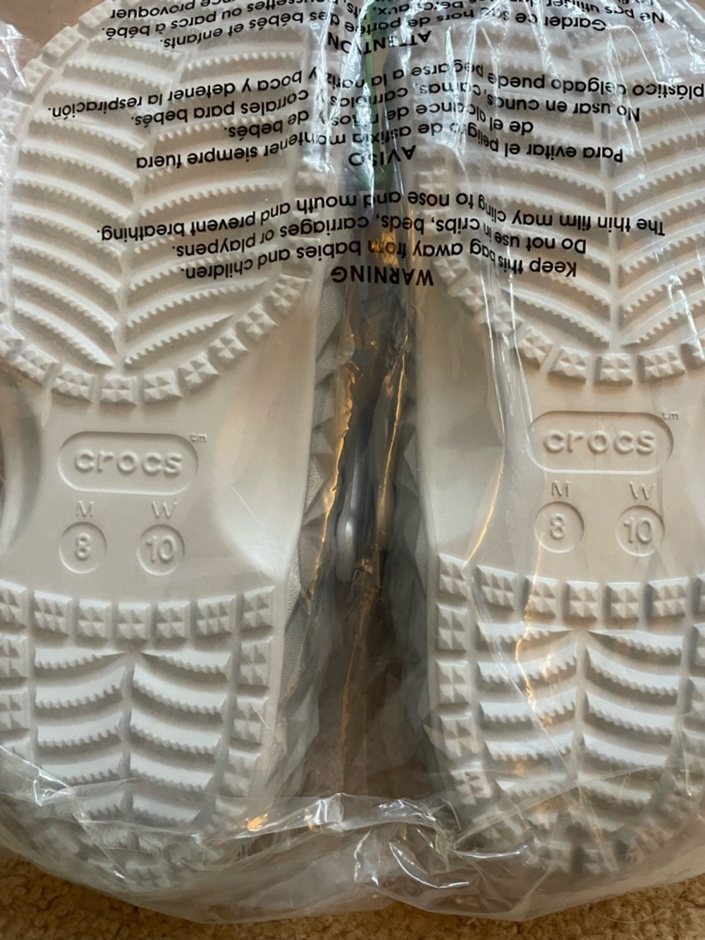 CROCS Silver Metallic Classic Clog Sandals (W10 /M8) - Picture 6 of 7